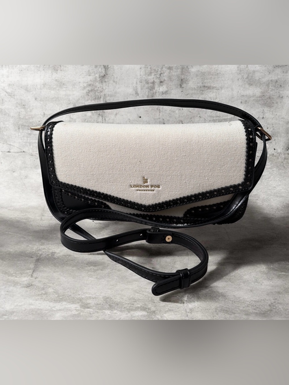 London Fog Vivian Canvas Envelope Crossbody Bag -NWT